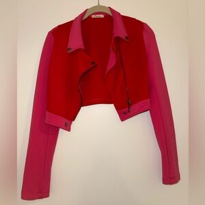 Carlin Vibrant Pink and Red Bomber style Jacket small